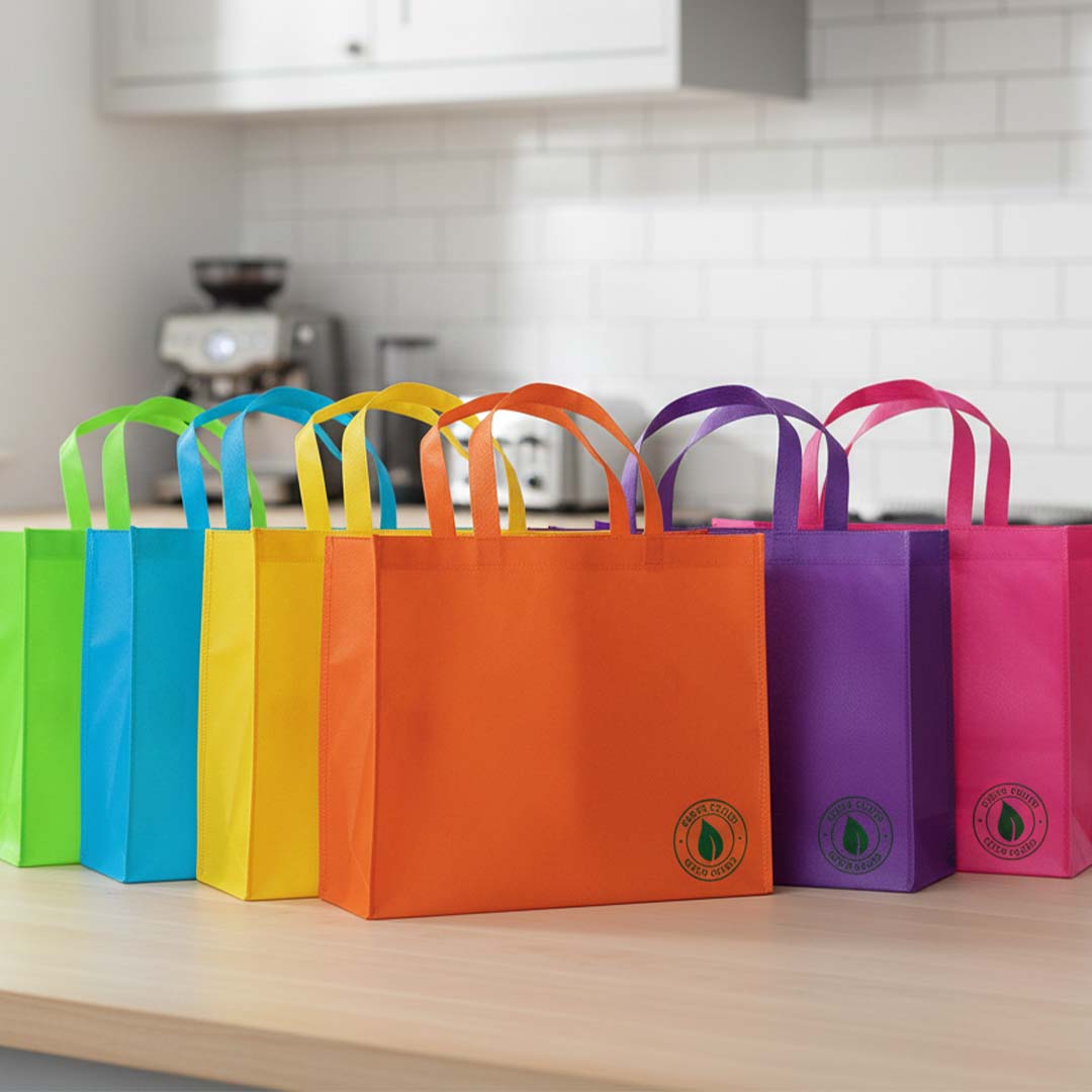 green ceylon non woven grocery bag set (all 6 bags) green ceylon non woven grocery bag set (all 6 bags)